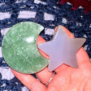 Aventurine Moon Shaped Crystal and Agate Star Crystal